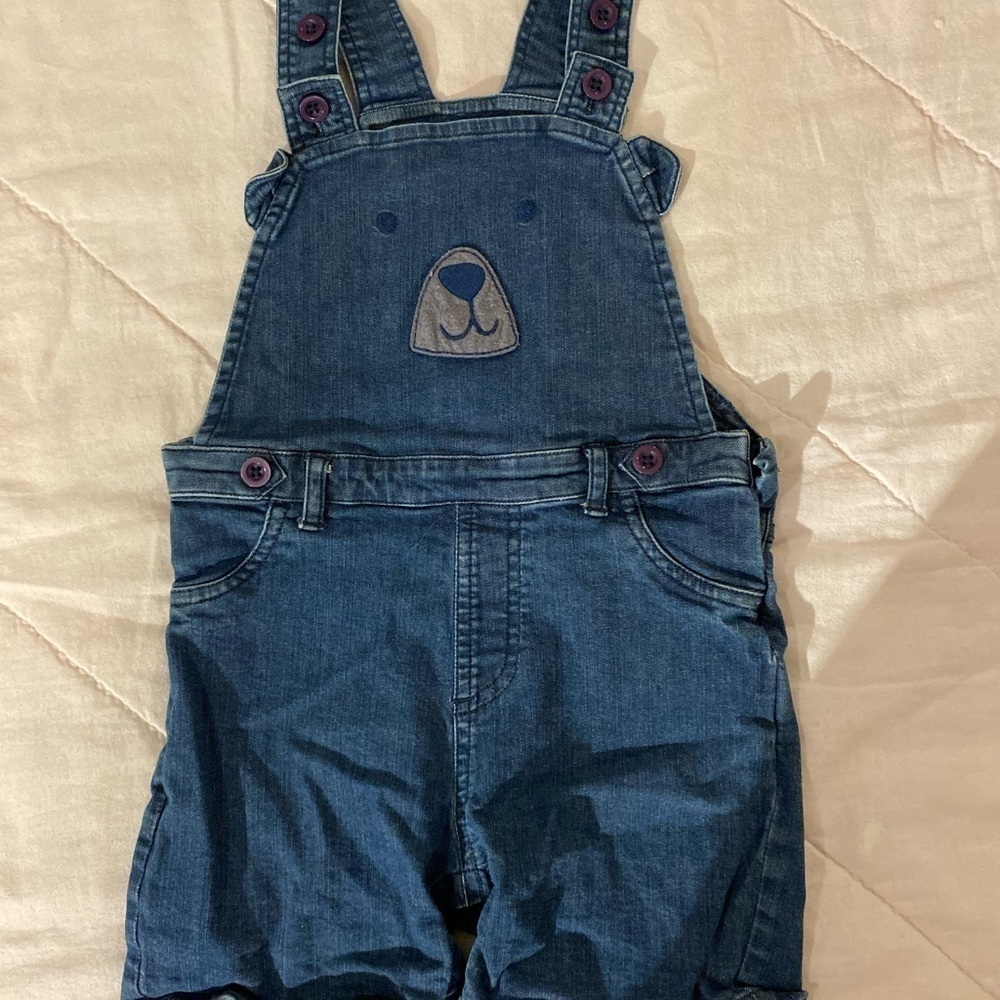 Lightning Bug Jean Teddy Bear Overalls size 4T (FS)